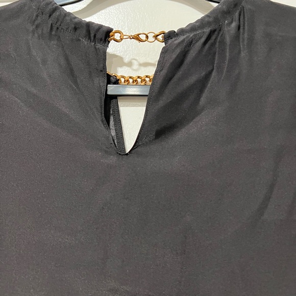 rag&bone black silk gold chain top xs like new - Picture 4 of 4
